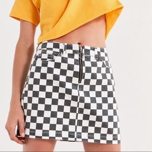 Urban Outfitters BDG Checkered Denim Mini Skirt